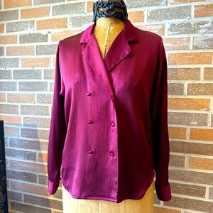 Burgundy double breasted blouse